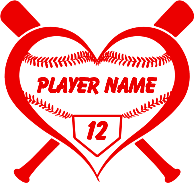 Personalized Baseball Player Heart Pillow Case - Baseball (700x700), Png Download