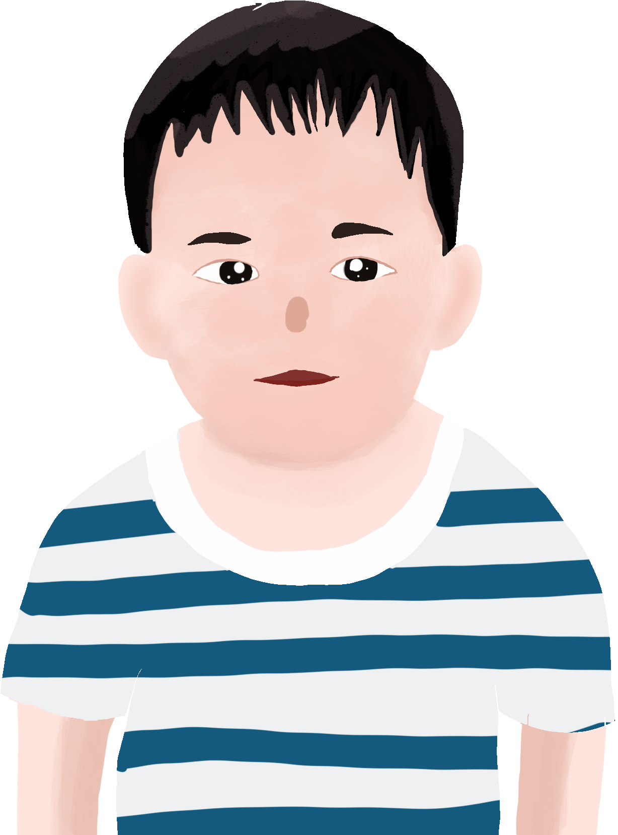 Cartoon Honesty Fat Pier Kid Png And Psd - Boy (2000x2000), Png Download