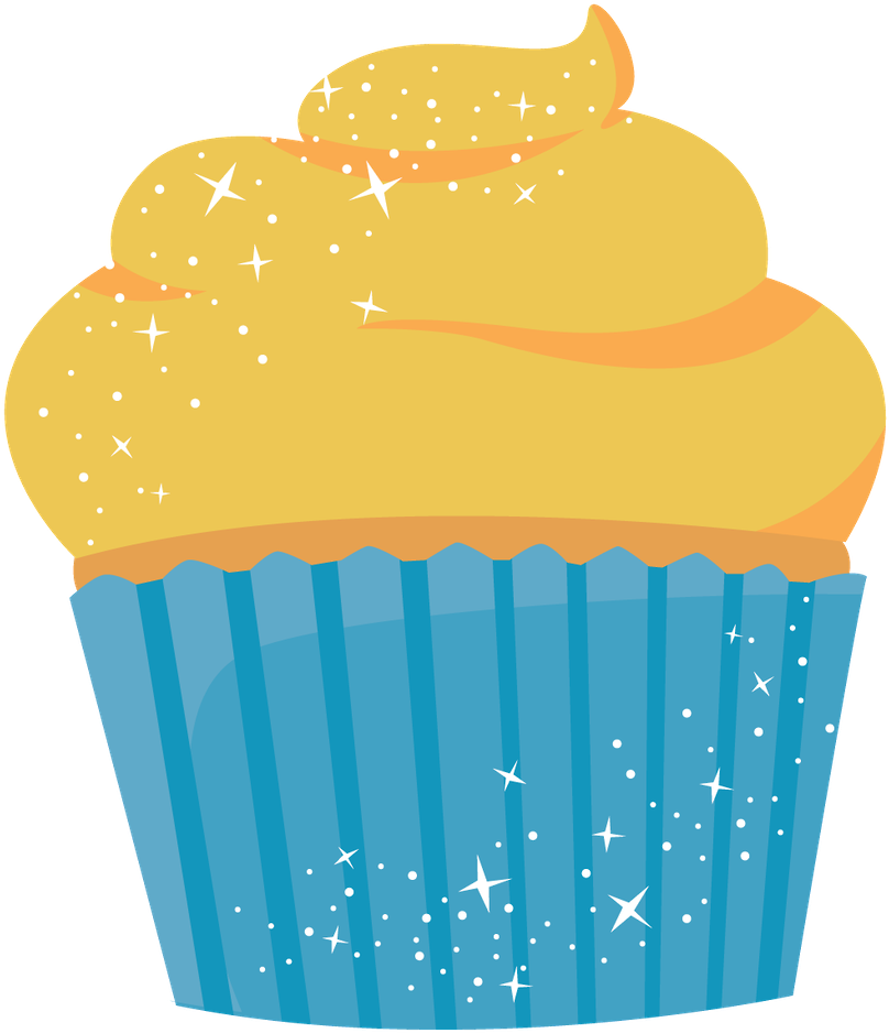 Cupcake Clipart Kid - Clip Art Yellow Cake (900x1034), Png Download
