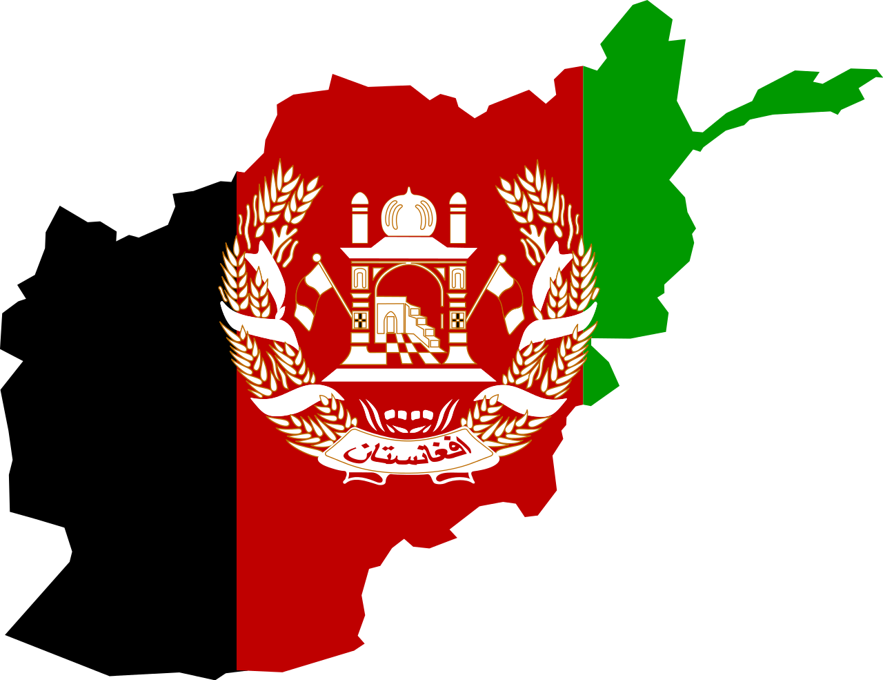 Afghan Soldier Kills 2 Americans, Wounds 3 Others - Afghanistan Flag Map (1280x985), Png Download