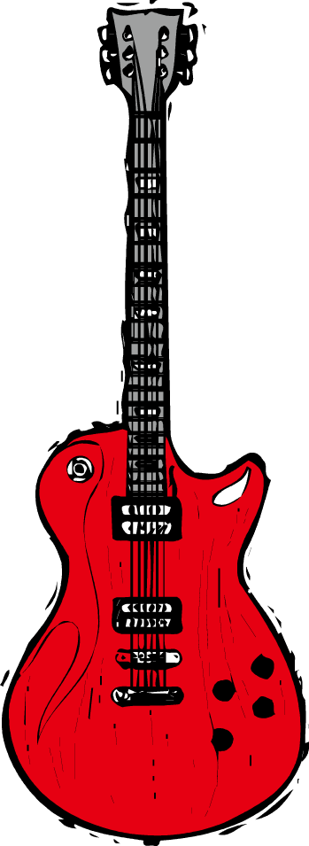 Red Electric Guitar Png Pic - Guitarra Electrica Rojo Dibujo Png (349x955), Png Download