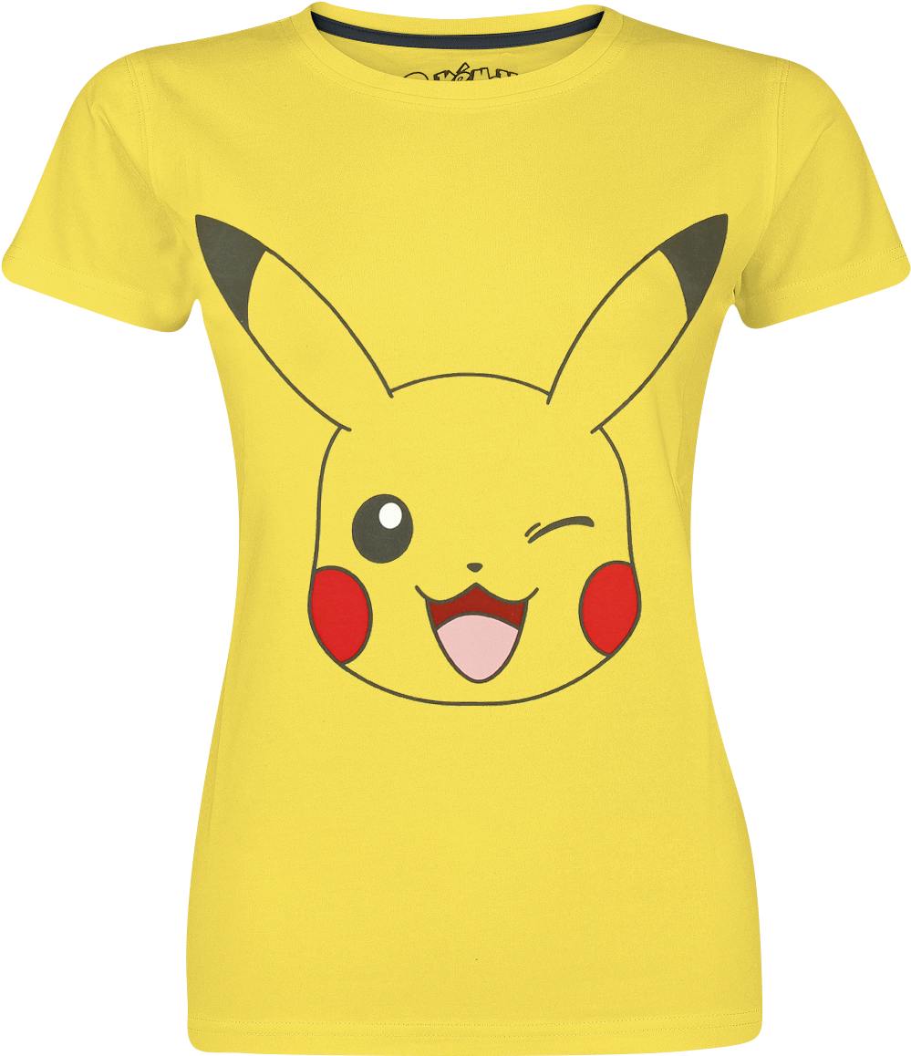 Big Face Yellow T-shirt 366789 Ciglnfm - Pikachu Face For Print (1038x1200), Png Download