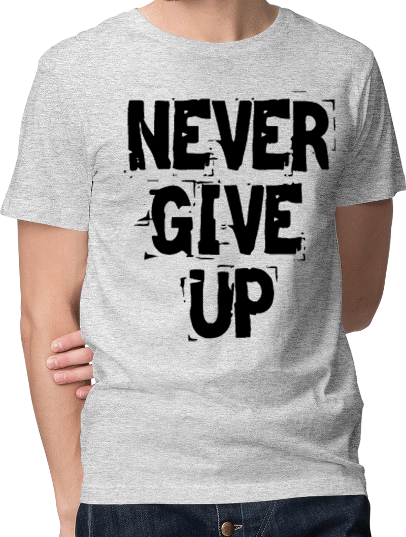Picture Of Never Give Up T-shirt - Active Shirt (800x1059), Png Download