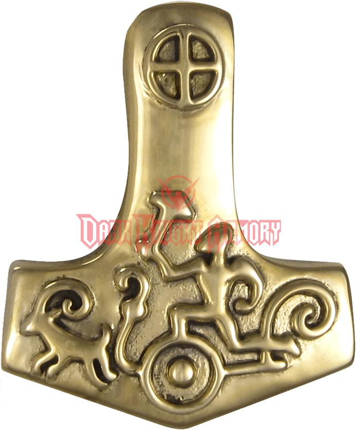 Bronze Petroglyph Thors Hammer Pendant - Mjölnir (850x850), Png Download