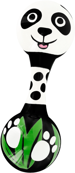 Maracas Rattle Panda - Pylones Chica Chica Rassel (535x587), Png Download