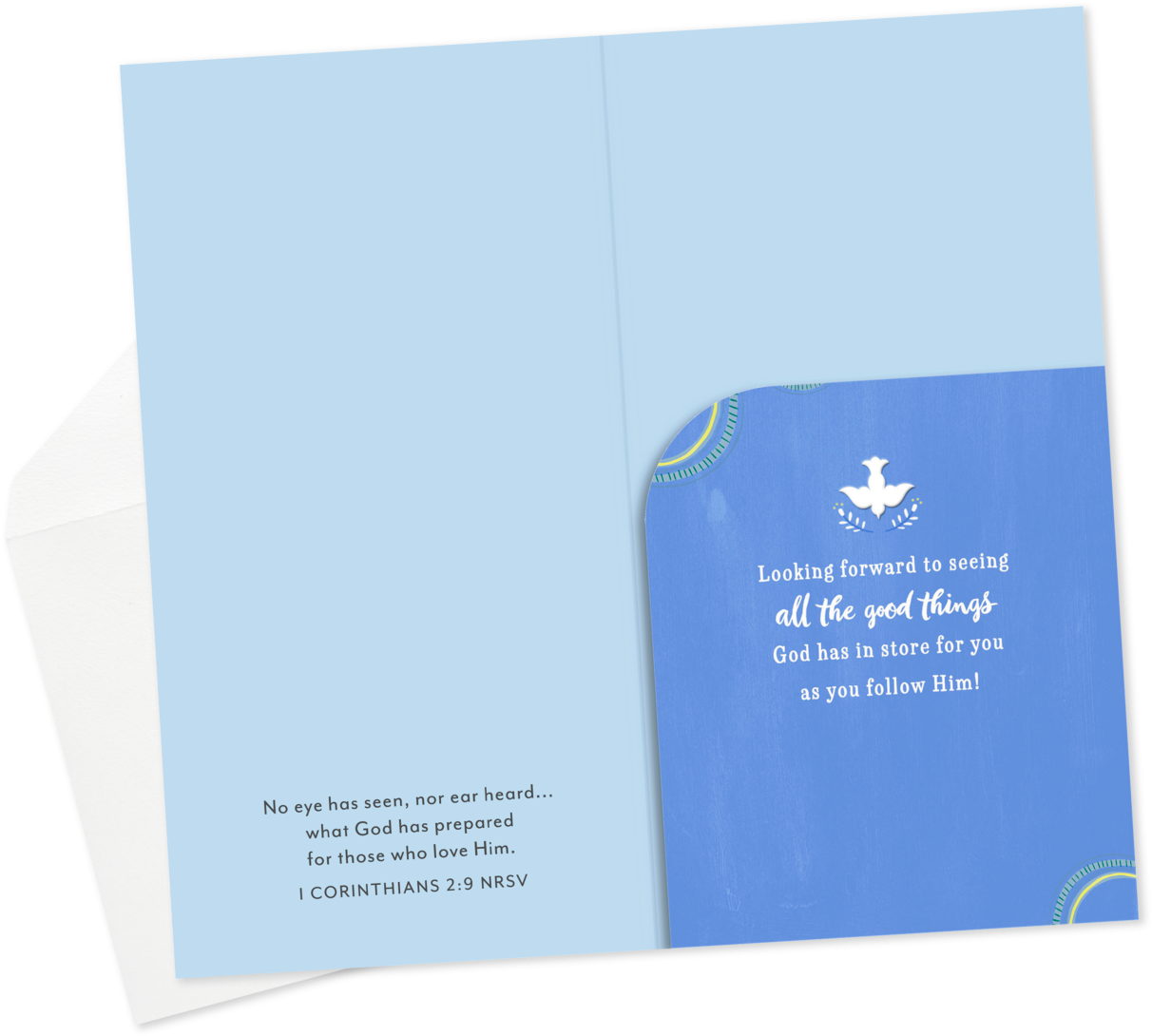 Blue Cross With Dove Confirmation Money Holder Card - Brochure (1470x1470), Png Download