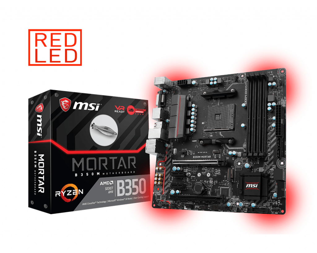 Amd B350 Motherboards B350m Mortar - Msi B350m Mortar Am4 (1024x820), Png Download