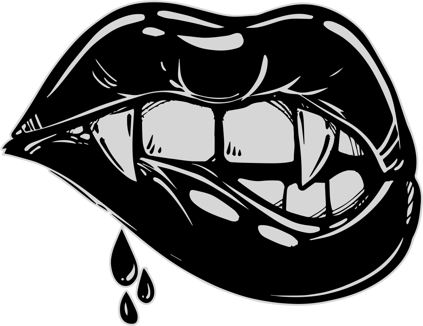 Jack The Rooster Vampire Teeth And Mouth Png - Vampire Lip Bite (1423x1109), Png Download
