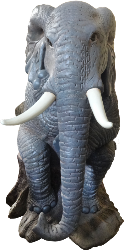 Sitting Baby Elephant - Figurine (460x850), Png Download