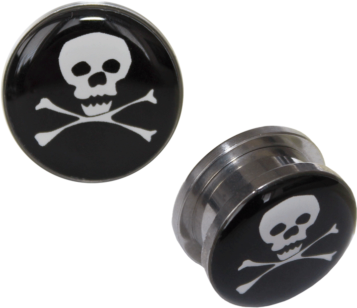 Skull Bones Flesh Tunnel Stahl - Skull (1000x1000), Png Download