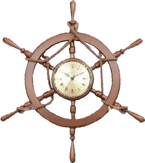 Ship Wheel Clock - Ship's Wheel (600x600), Png Download