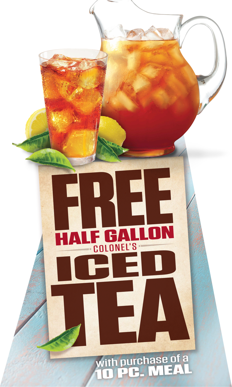 Kfc Tea Yard Sign Small - Iced Tea (1000x1634), Png Download