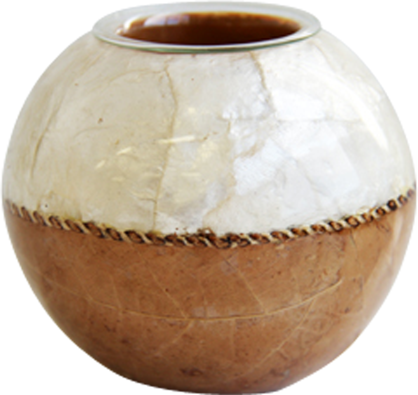 302-00125 Natural Inlay Teacandle Holder Ls Collections - Earthenware (1600x1600), Png Download