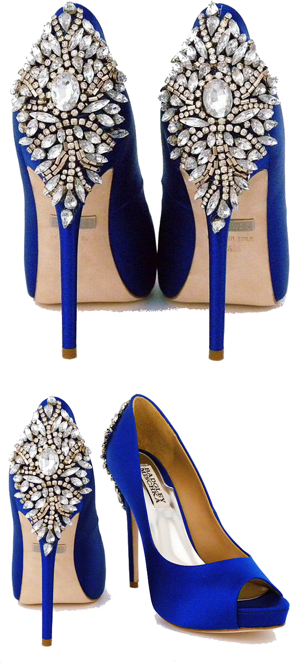 Brilliant Luxury By Emmy De * Badgley Mischka Kiara - Royal Blue Badgley Mischka Shoes (610x1382), Png Download