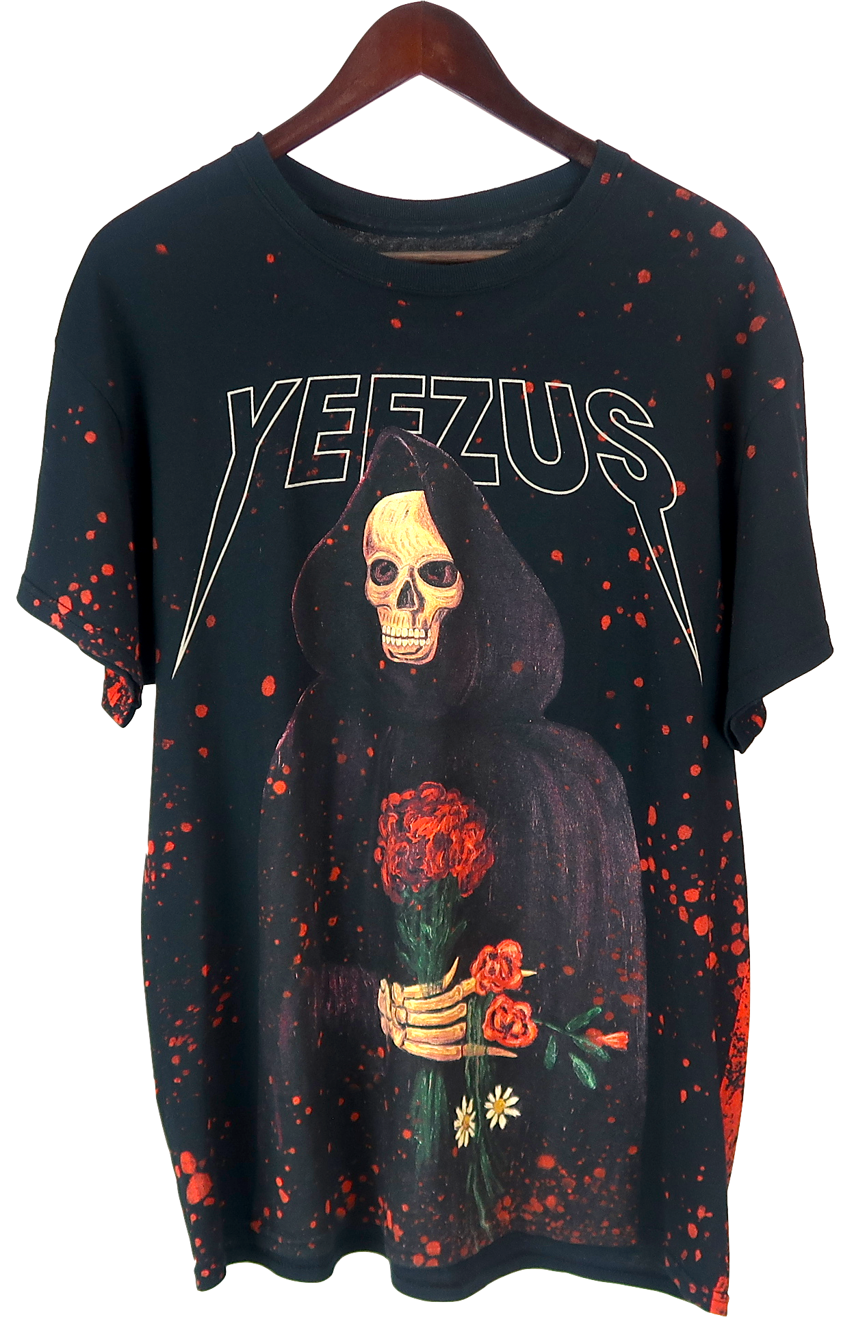 Yeezus Tour Red Splatter T-shirt - Long-sleeved T-shirt (1262x1944), Png Download