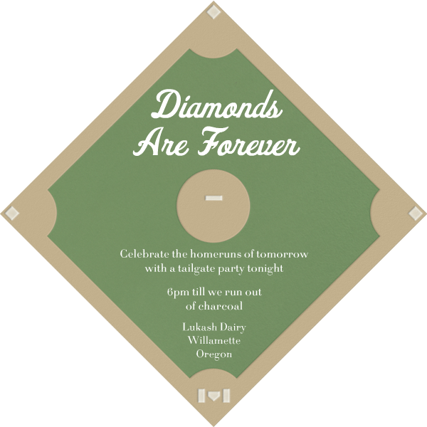 "baseball Diamond" Invitation, Paperless Post - Food N Drink (600x600), Png Download