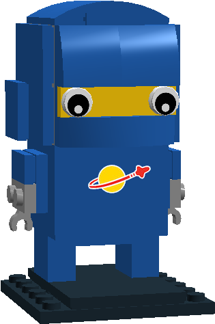 Classic Spaceman Brickhead Blue - Lego Space (1015x659), Png Download