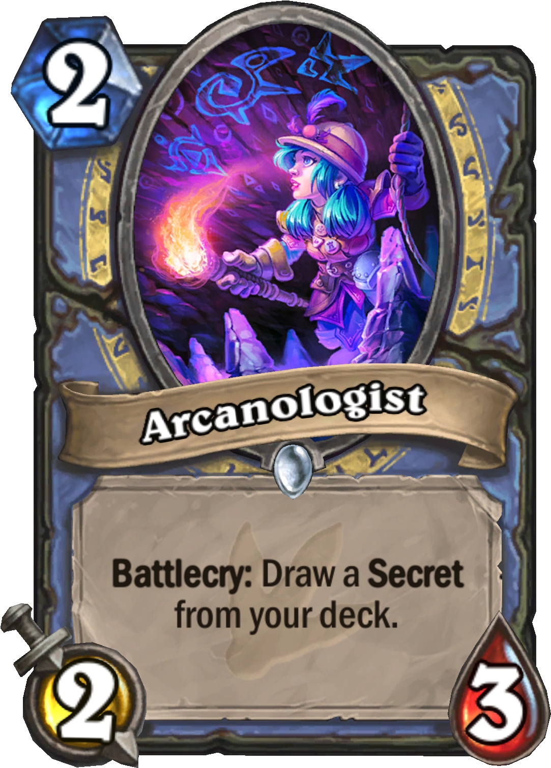 Enus Arcanologist - Hearthstone 2 Cost Legendary (2000x2000), Png Download