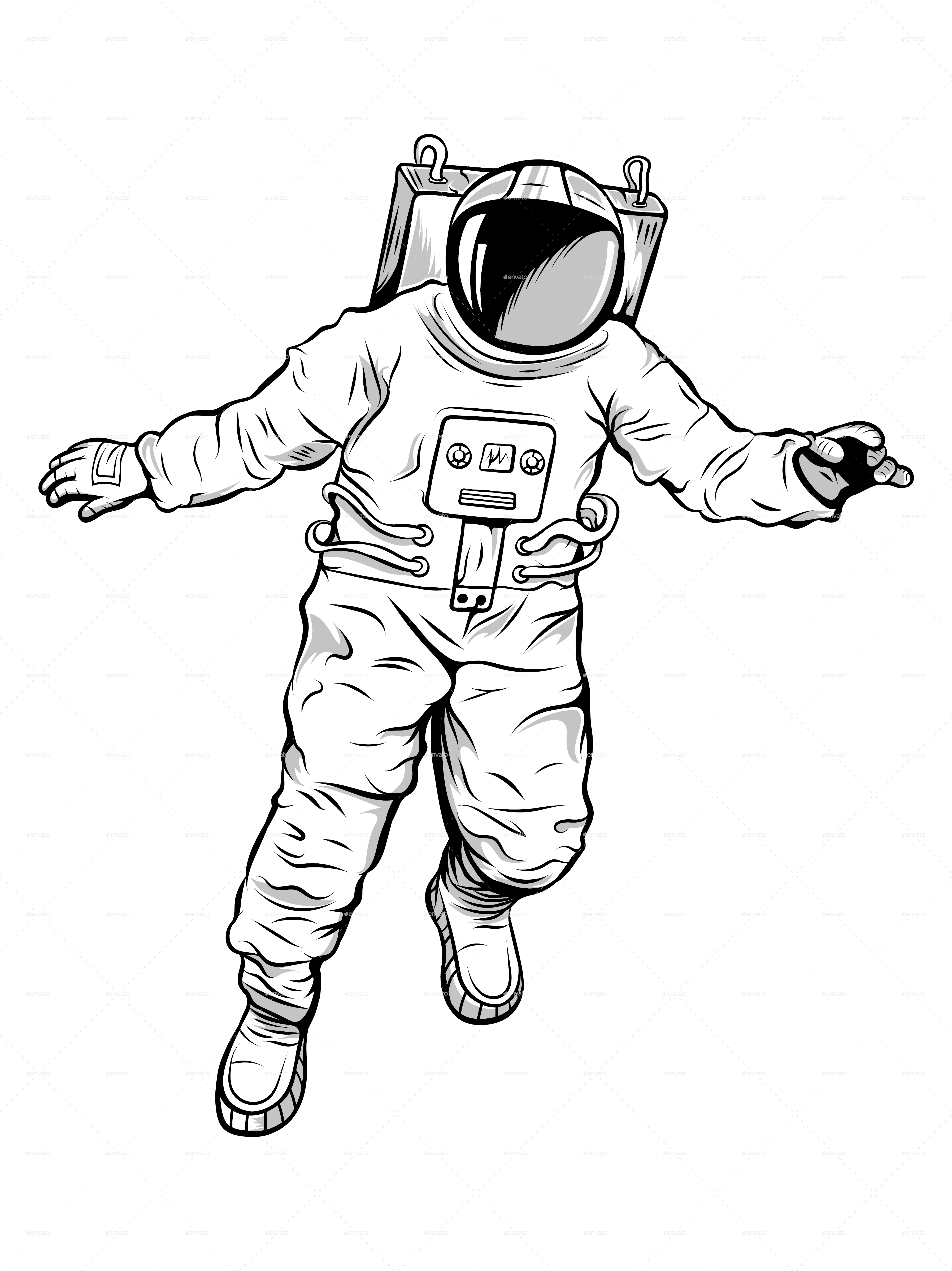 Astronaut - Astronaut Illustration (3600x4800), Png Download