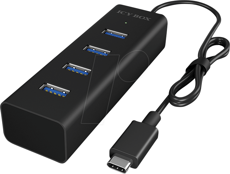 0 Type C, 4 Port Hub Usb Type A Icybox Ib - Icy Box (741x562), Png Download