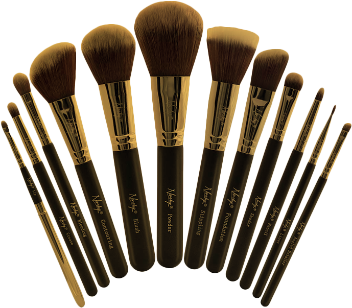 Make Up Brushes Set (716x602), Png Download
