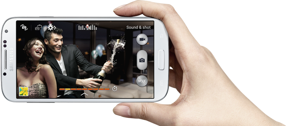 Samsung Galaxy S4 16gb Verizon For Android - Hand Holding Android Phone Png (947x420), Png Download