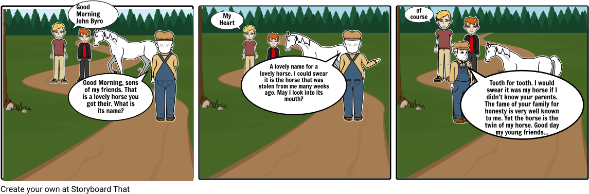 Literature Beautiful White Horse - Cartoon (1164x385), Png Download