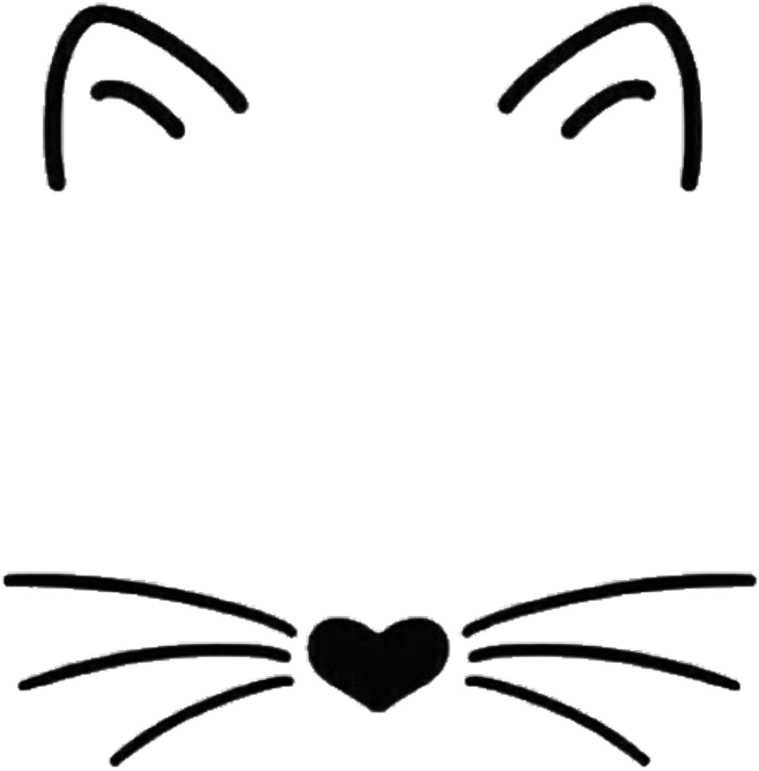 Black Sticker - Cat (1024x1020), Png Download