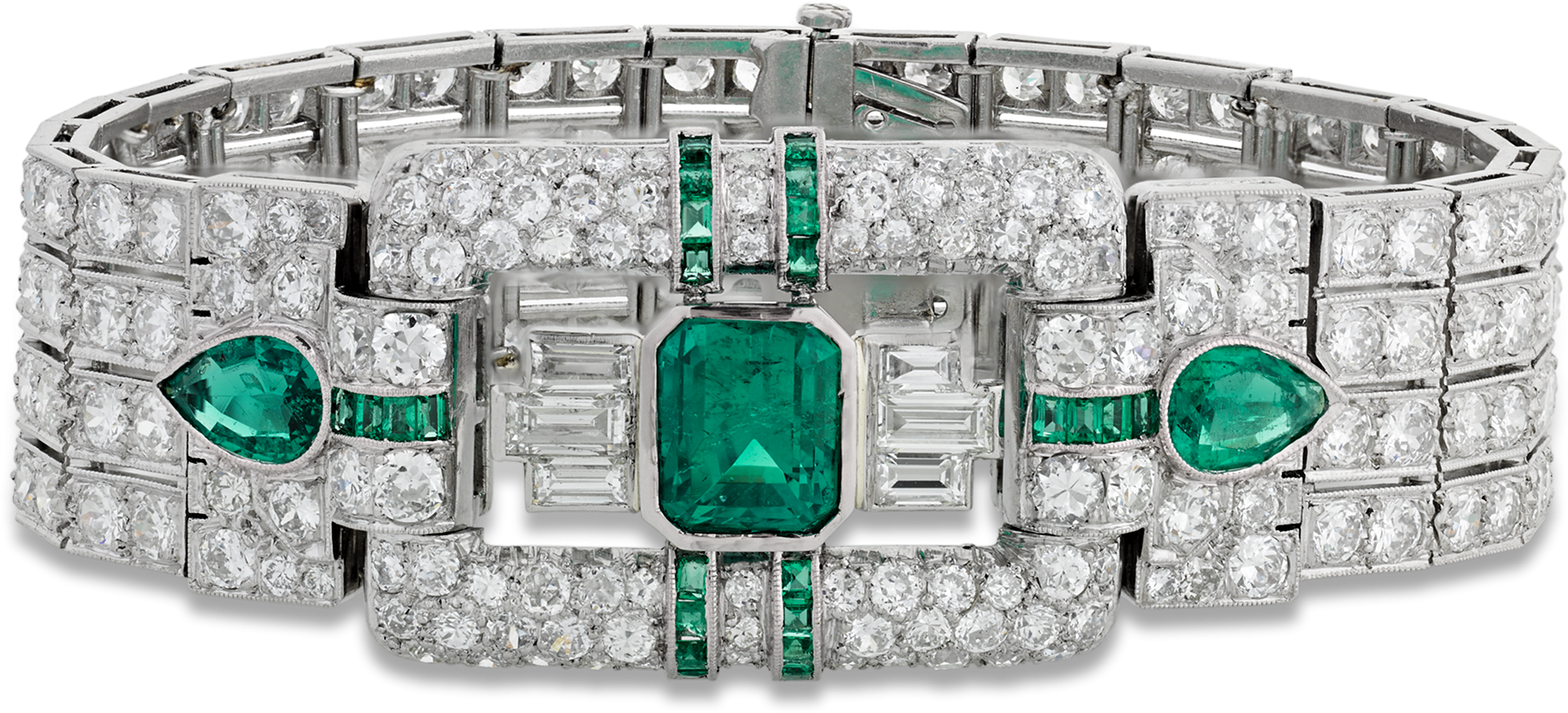 Art Deco Emerald Bracelet, - Art Deco Emerald Bracelet (2500x2000), Png Download