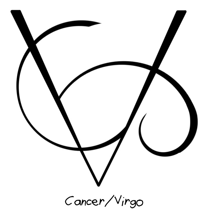 “cancer/virgo” Sigil Requested By Anonymous - Line Art (750x750), Png Download
