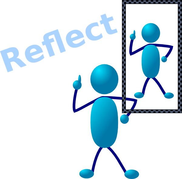 Image Blue Stick Man Reflect Hi Png - Reflection Clipart Free (600x590), Png Download