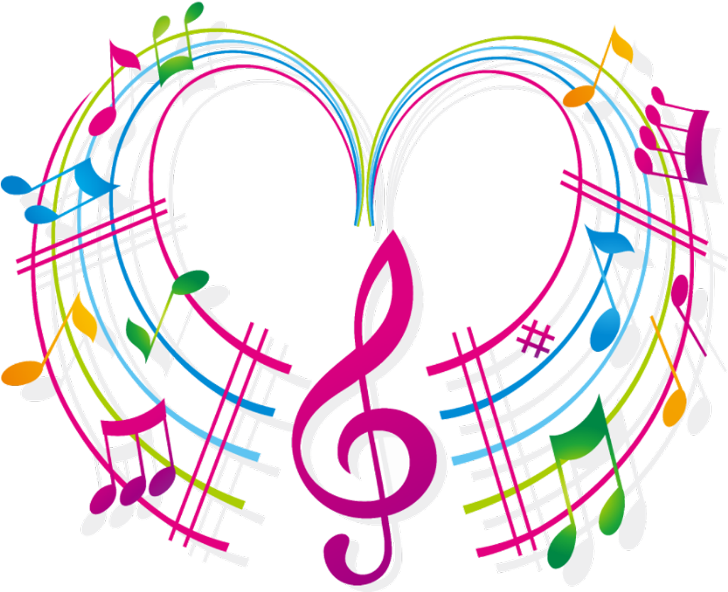 Musicalnotes Sticker - Notas Musicais Com Coração (1024x855), Png Download