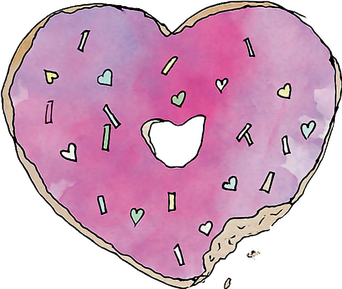 Heart Cool Transparent Tumblr Donuts Png Heart Cool - Png Tumblr Transparent Donut (674x570), Png Download