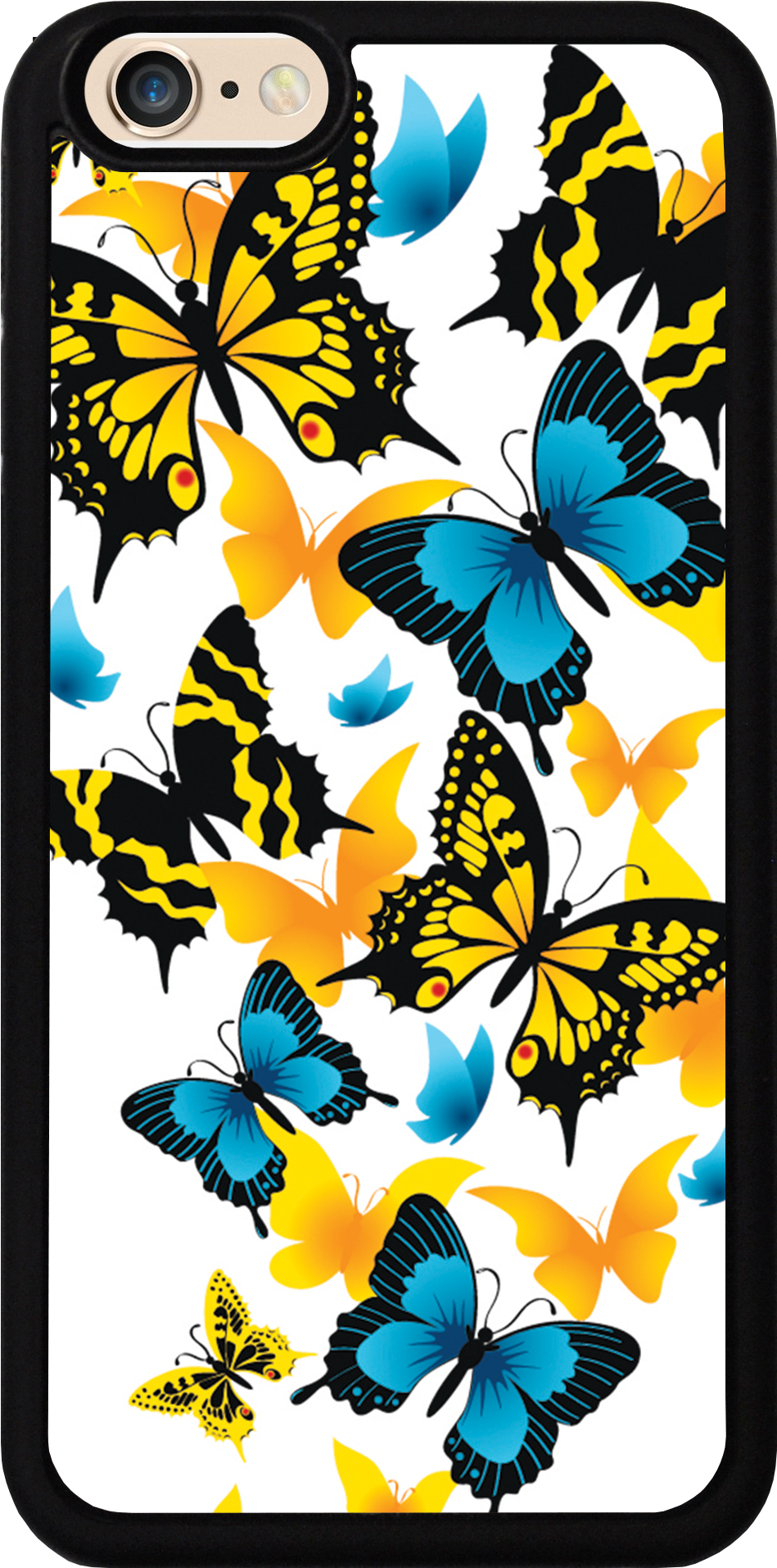 Blue And Yellow Butterfly Case (1141x2028), Png Download