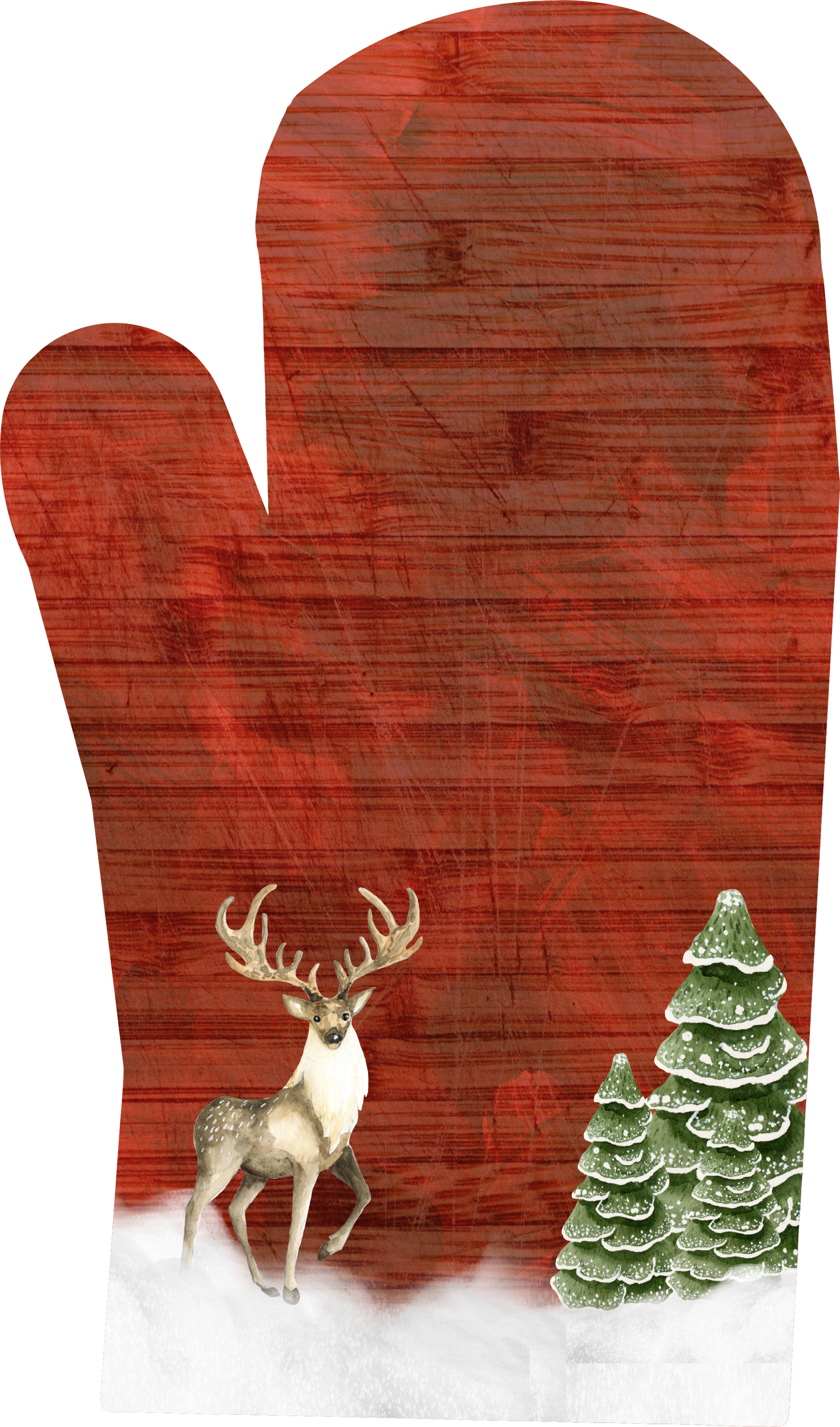 Christmas Oven Mitt - Elk (2048x3478), Png Download