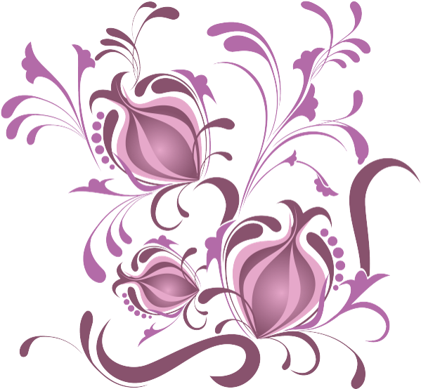 Цветочные Узоры, Абстрактные Узоры, Цветы - Purple (600x563), Png Download