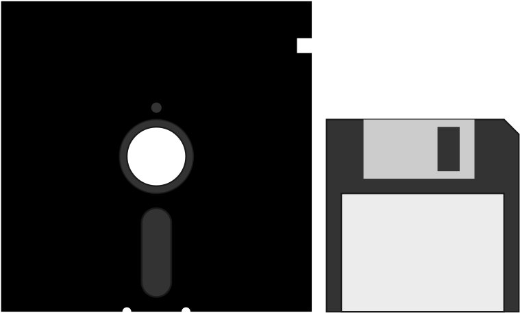 Floppy Disk Clipart Black And White (800x498), Png Download