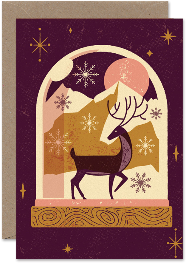 Reindeer Snowglobe (700x991), Png Download