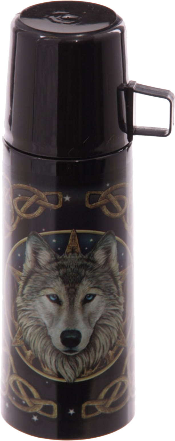 Celtic Wolf - Travel Flask - Termo Lobo (986x1590), Png Download