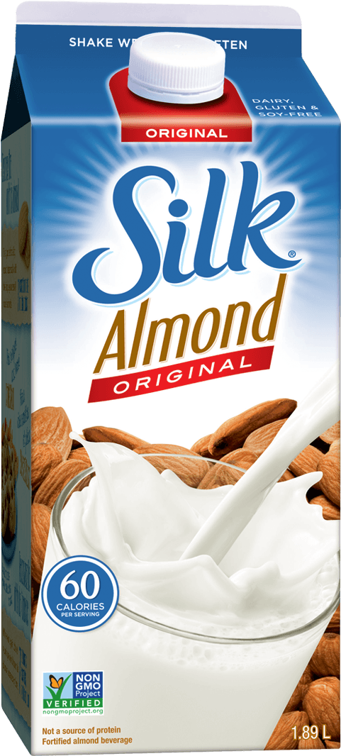 Original Almond Beverage - Almond Silk (496x1130), Png Download
