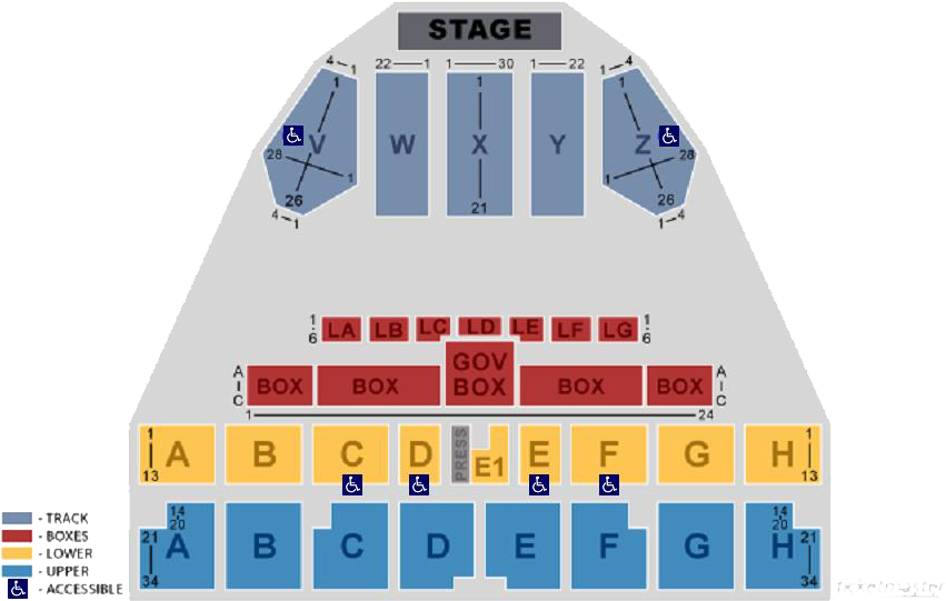 Grandstand Seating With Updated Handicap - Diagram (894x545), Png Download