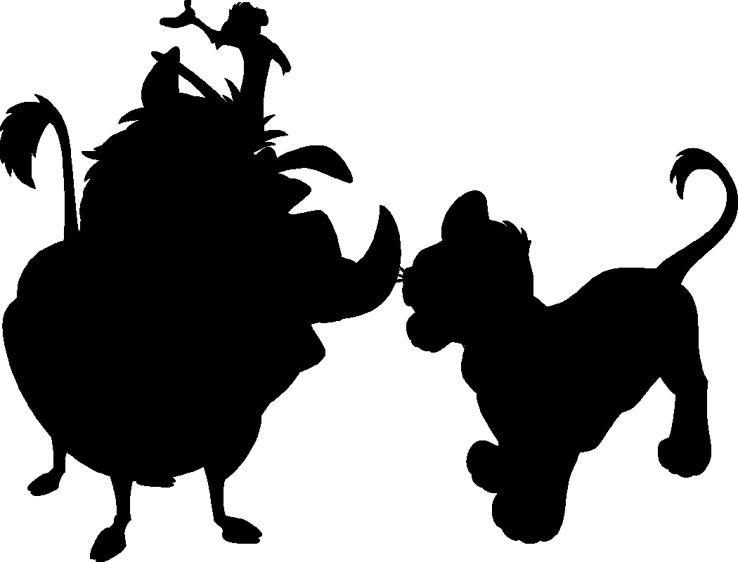 Cartoon Silhouette - Hakuna Matata Art Print (1050x800), Png Download