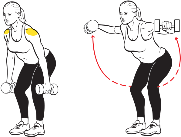 Dumbbell Lateral Raise - Illustration (770x539), Png Download