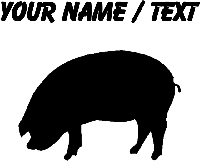 Back Design - Domestic Pig (700x700), Png Download