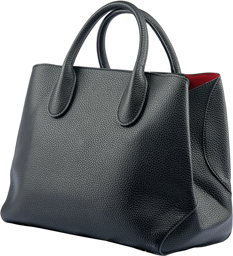 Black Leather Handbag - Tote Bag (1000x1000), Png Download