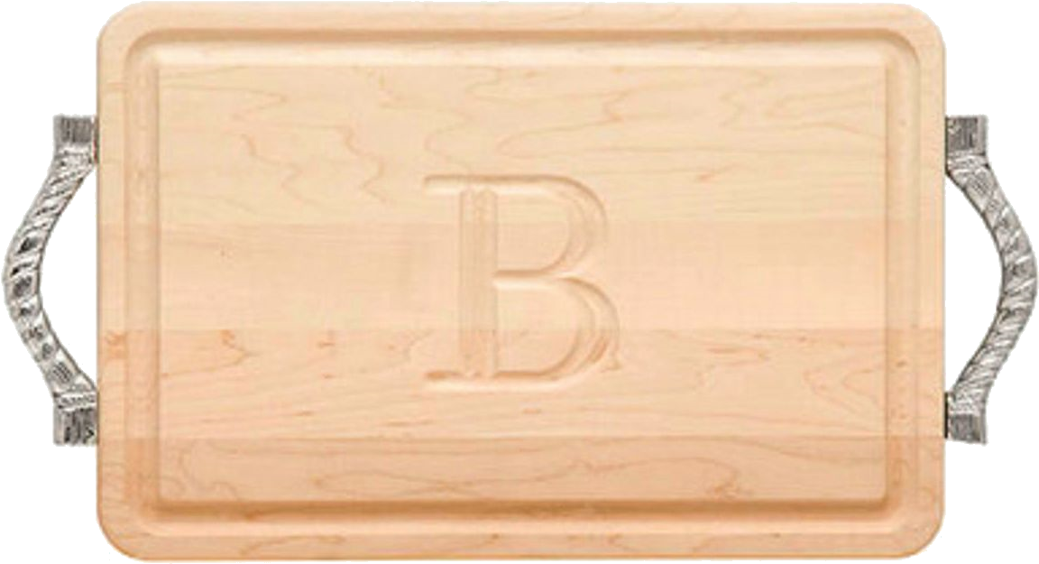 Rectangular Maple Carved Cutting Board With Handle - Plywood (1164x711), Png Download