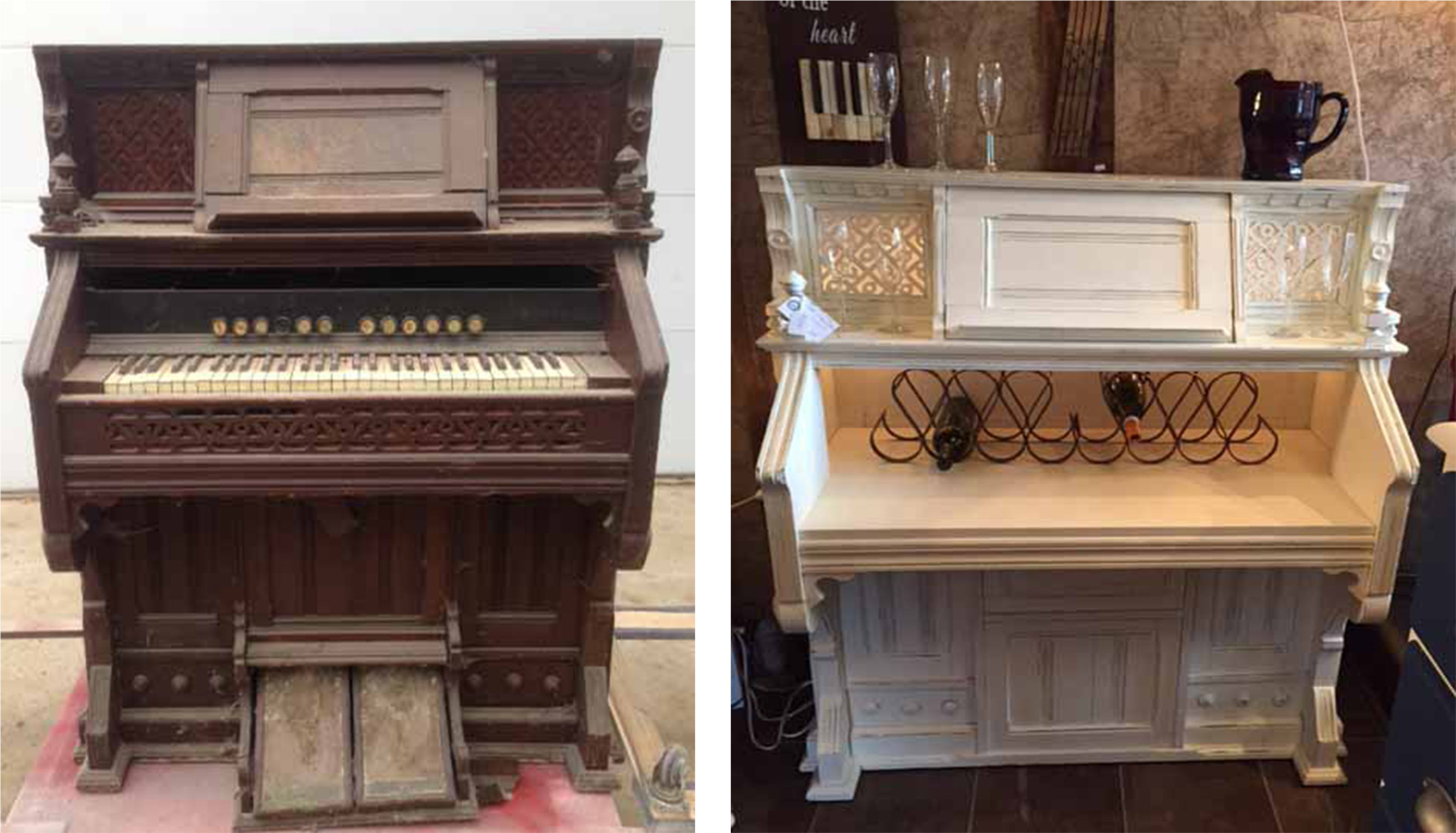 Old Pump Organ Transformed With Old White Chalk Paint® - Celesta (3324x2587), Png Download