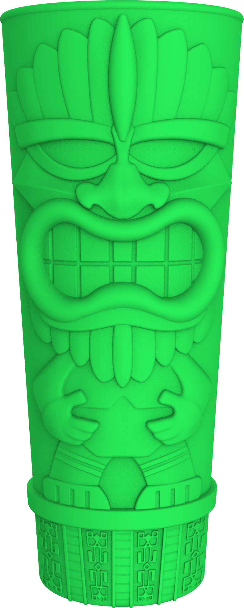24oz Tiki Cup - Tiki Cups Png (791x1970), Png Download