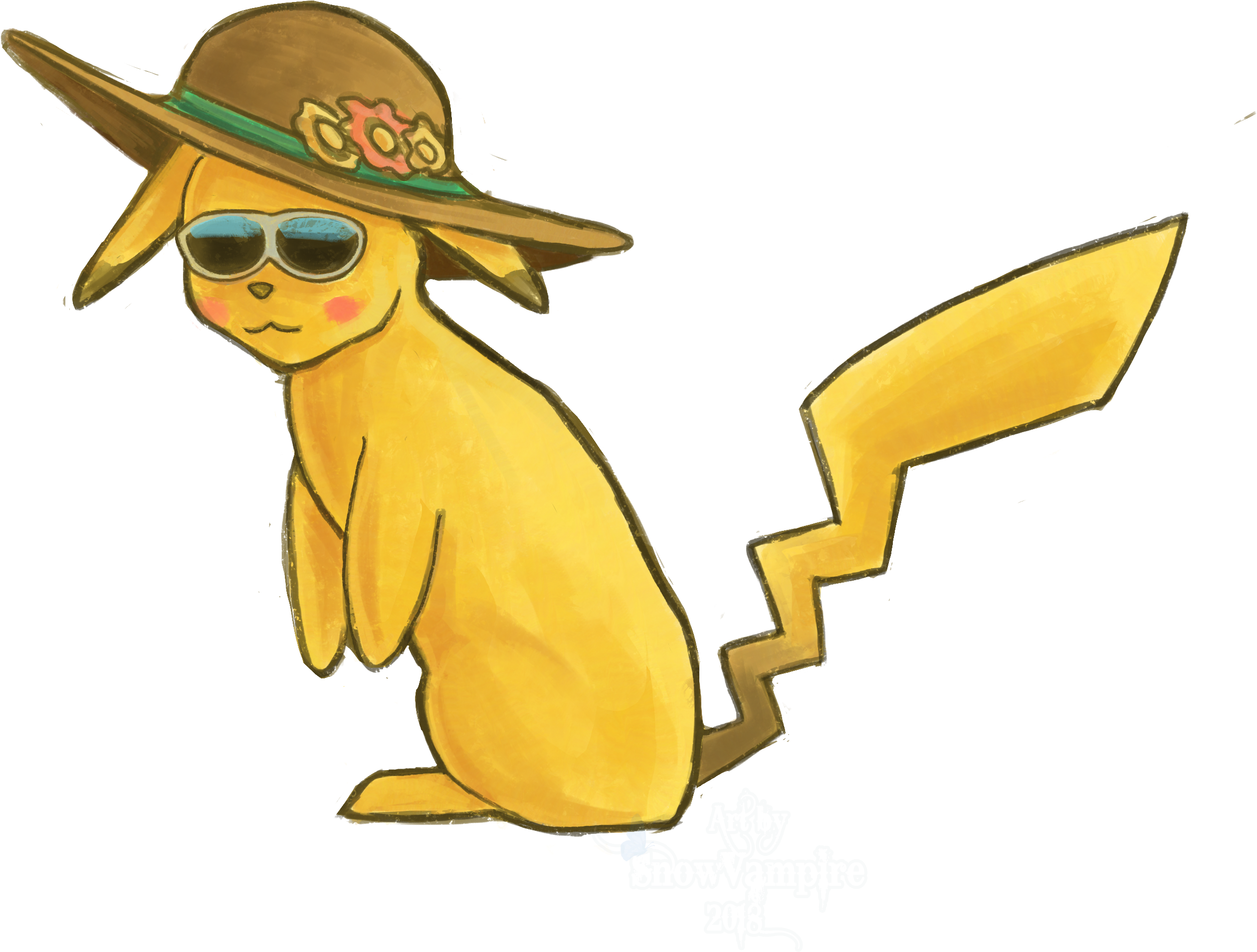 Pikachu - Cartoon (3113x2919), Png Download
