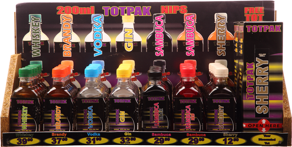 Totpak Nips Mini Bar - Alcohol (1000x600), Png Download